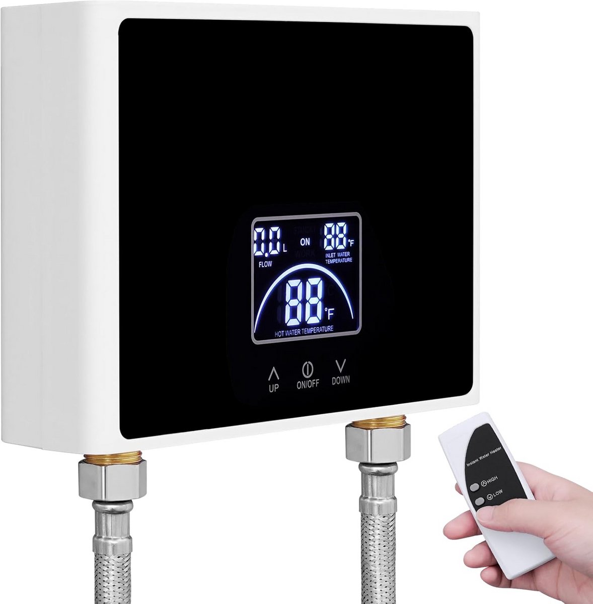 Doorstroomverwarmer Elektrisch - Mini Waterkoker - Direct Warm Water - Snelle Verwarming - 21 x 15 x 5.5 cm - Zwart