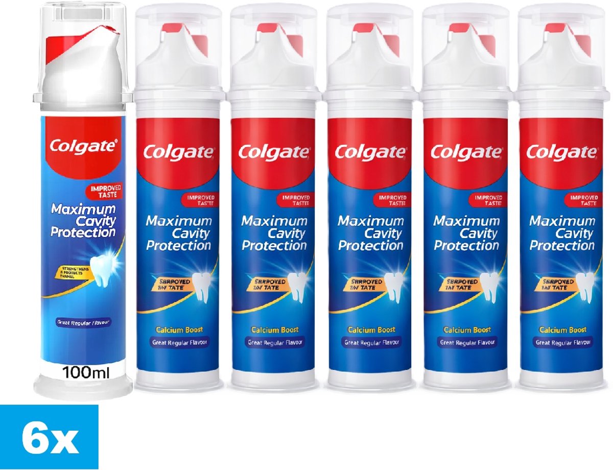 Colgate Maximum Cavity Protection Tandpasta 6 x 100 ml – 6 Stuks – Calcium Boost
