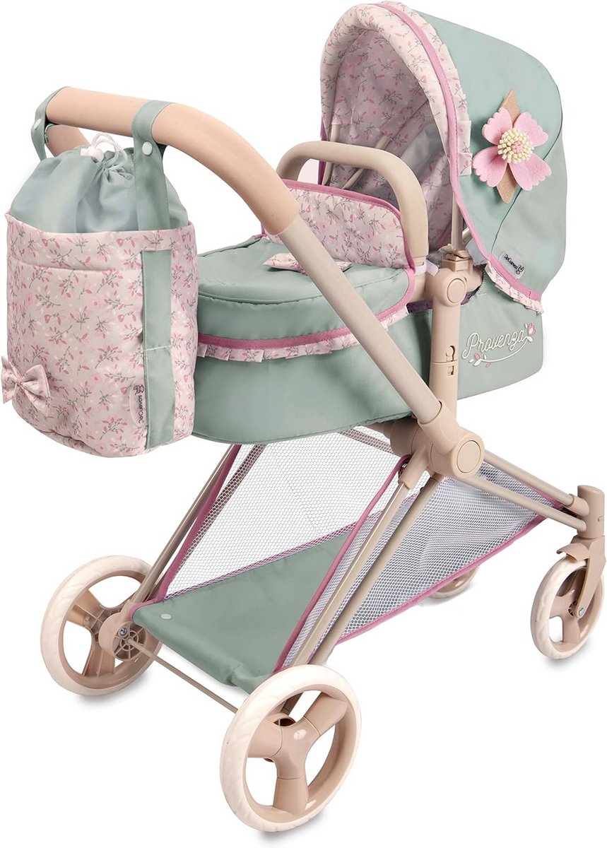 3-in-1 Poppenwagen Meisje - In Kinderwagen, Stoel en Draagtas