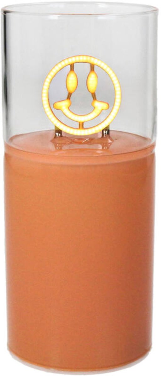 Decoratielamp Smiley LED Glas Oranje 6,5x6,5x15cm