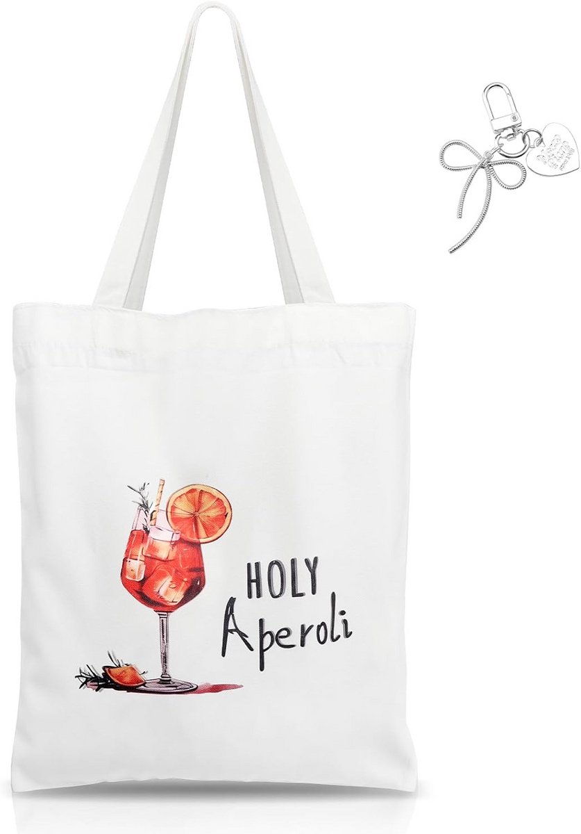 Stoffen Draagtas met Aperol Spritz Print - Duurzame Katoenen Boodschappentas