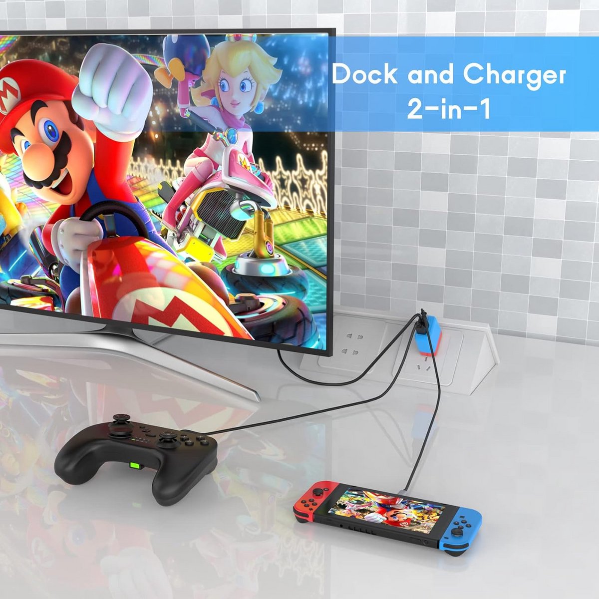 Draagbaar Dockstation voor Gameconsole met PD 36W USB-C Oplader en 4K 60Hz HDMI