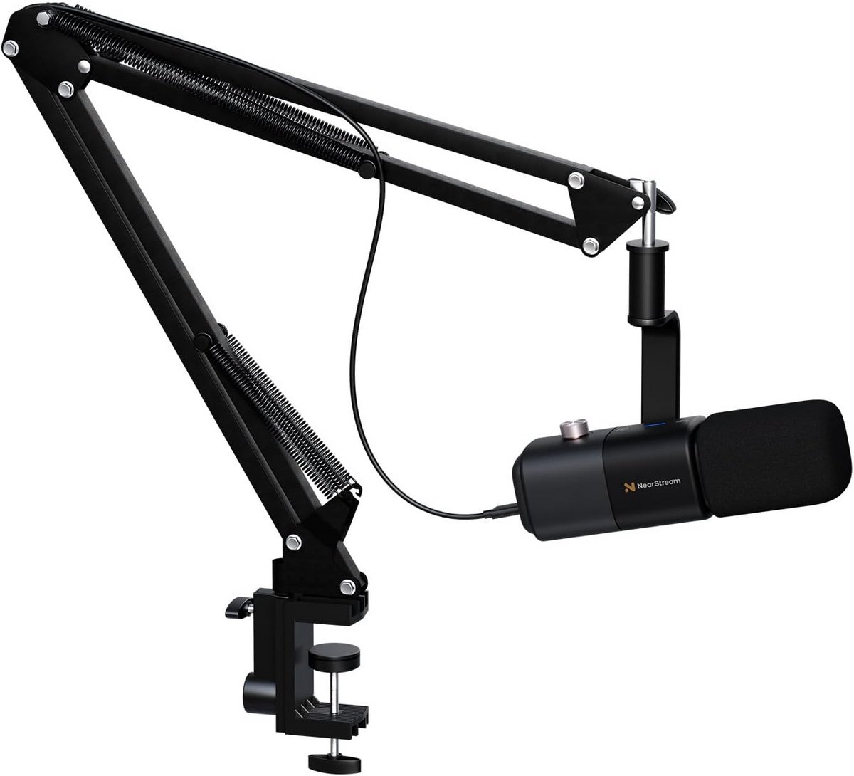 Professionele USB/XLR Dynamische Microfoon met Boomarm voor Podcast en Studio