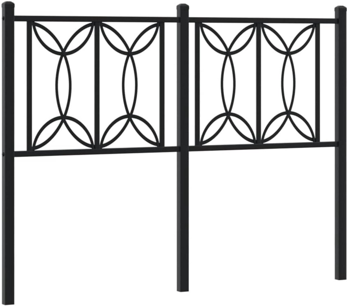 Hoofdbord voor bed 120 cm metaal zwart