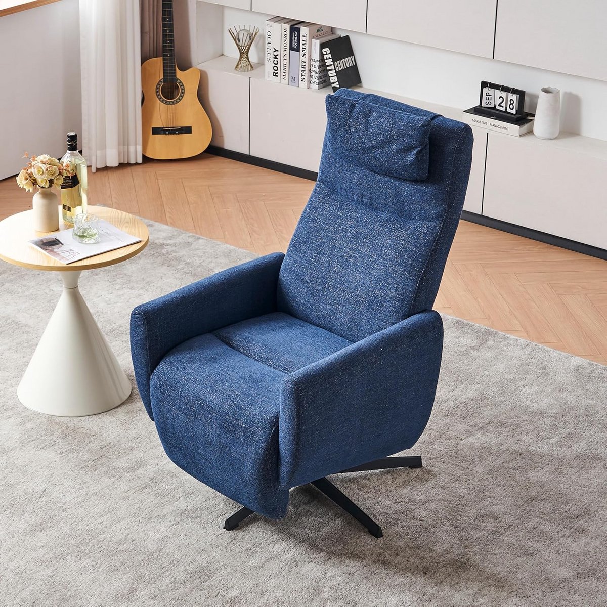 Comfortabele Relaxfauteuil met Voetensteun en Draaifunctie - Zachte TV Stoel voor Woonkamer