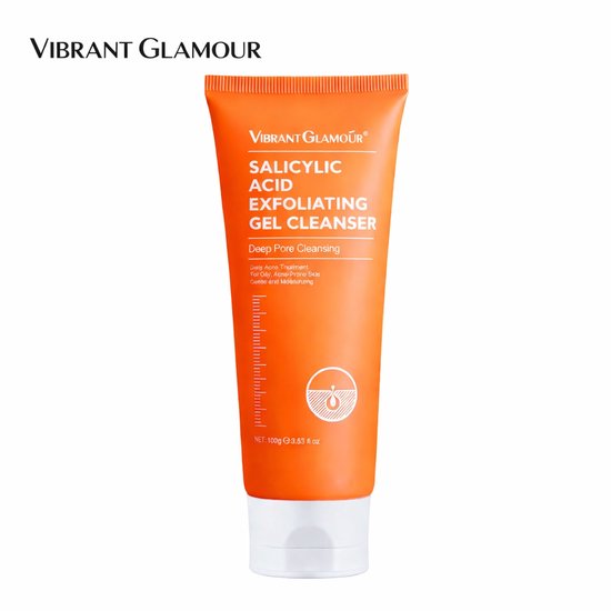 Vibrant Glamour - Salicylzuur Gezichtsreiniger - Diep Reinigende en Hydraterende Gezichtsreiniger - Poriën verkleinen - Exfoliating Gel Cleaner
