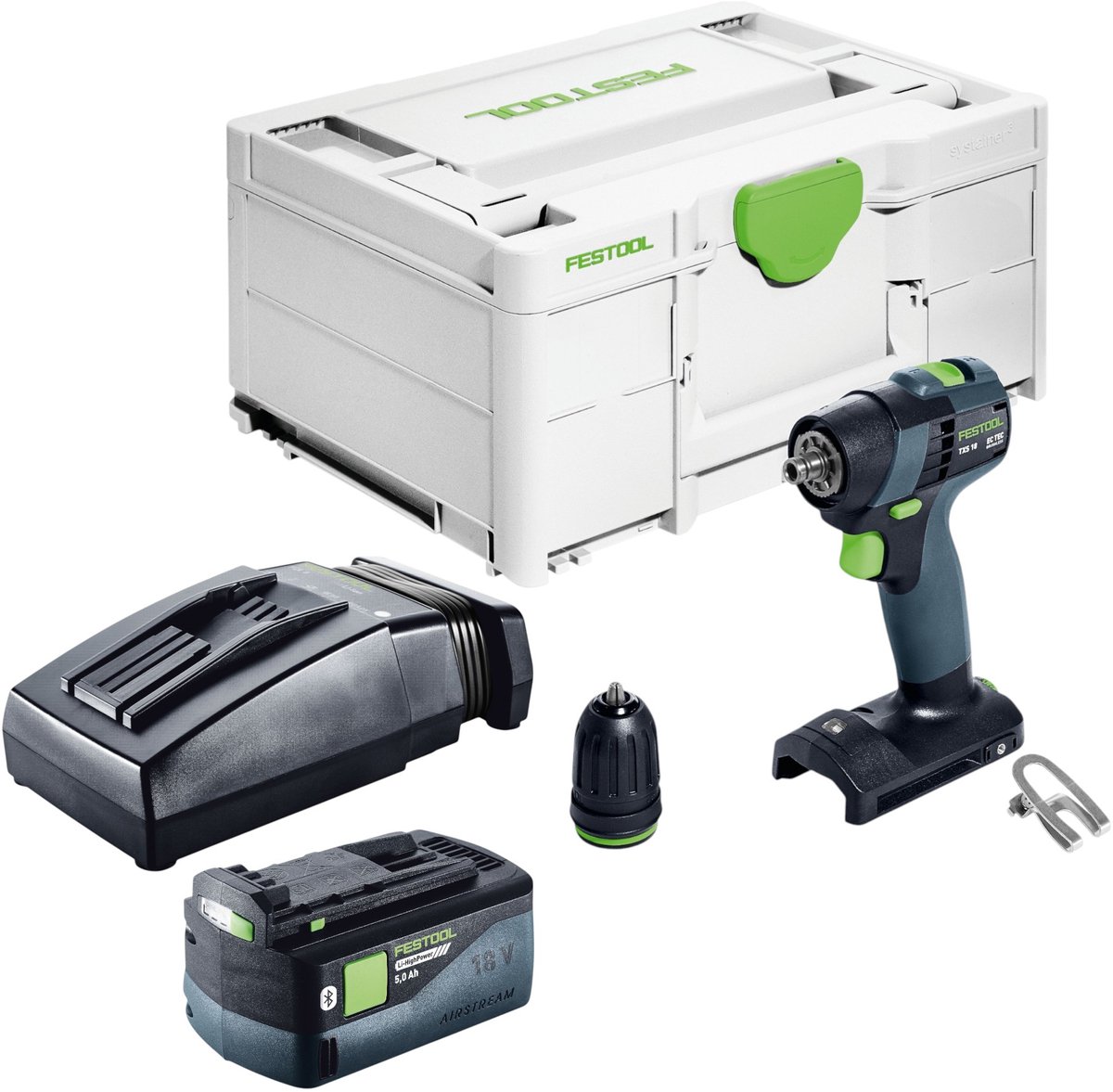 Festool TXS 18-Basic accuboormachine 18 V 40 Nm borstelloos + 1x accu 5,0 Ah + oplader + Systainer