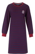 Irresistible Dames Nachthemd - Lange Mouwen - Gestreept - Blauw/Rood - Maat XL