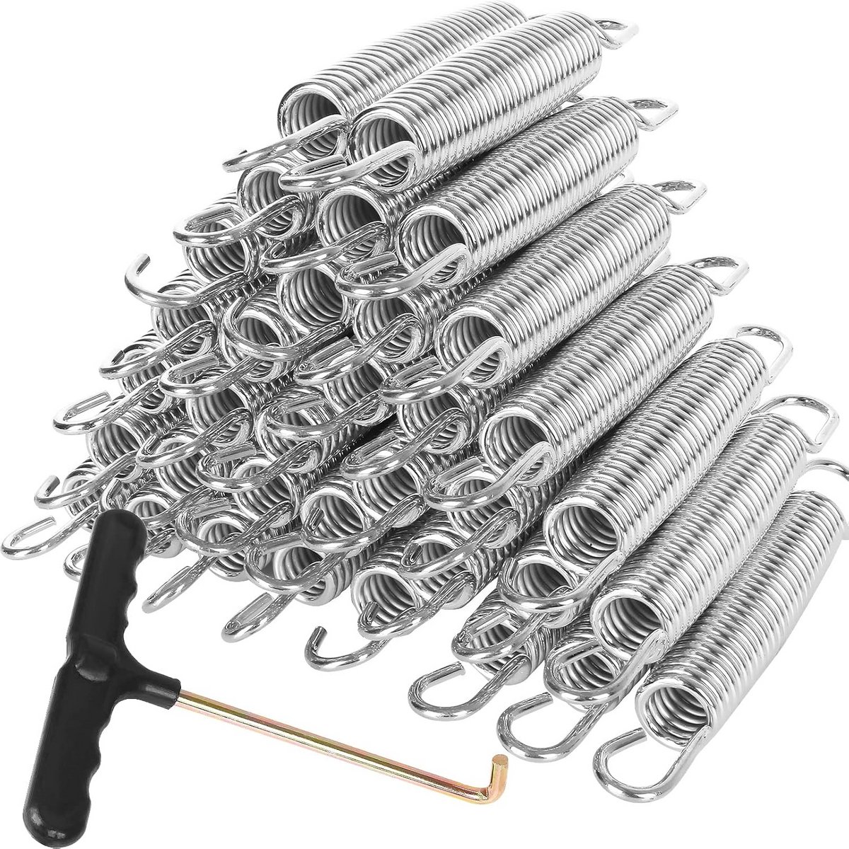 40 Stuks 14 cm Veren Vervanging voor Trampoline, RVS Springset met T-Haak