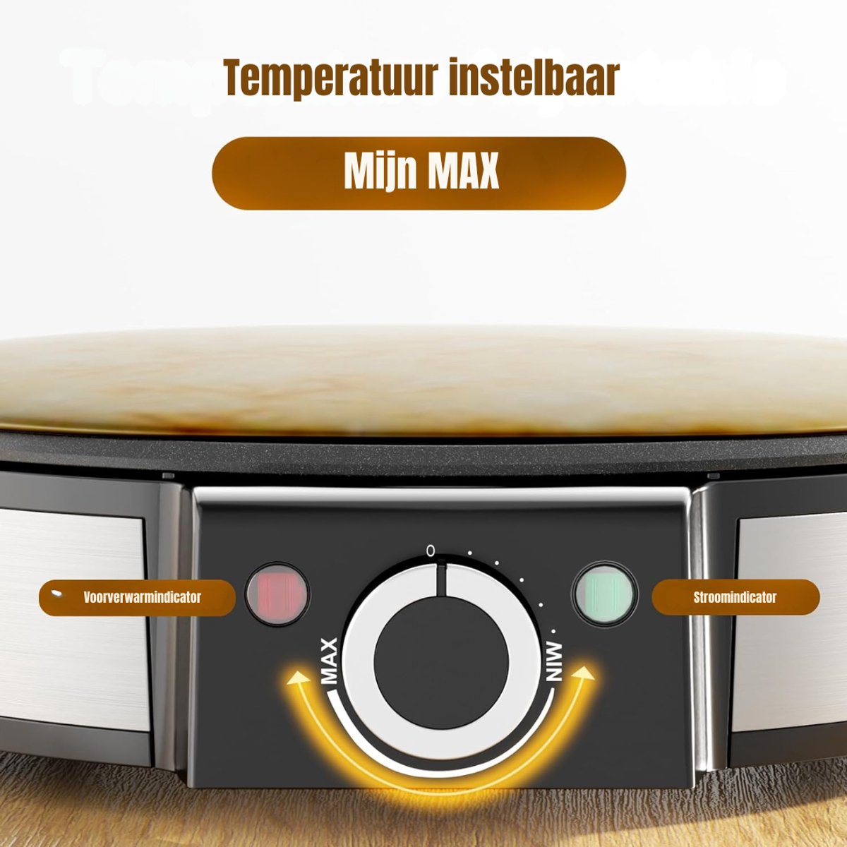 Florixa® Pannenkoekenmaker - Pancake maker - Pannenkoek - Zwart/Zilver - 36cm x 33cm x 10cm