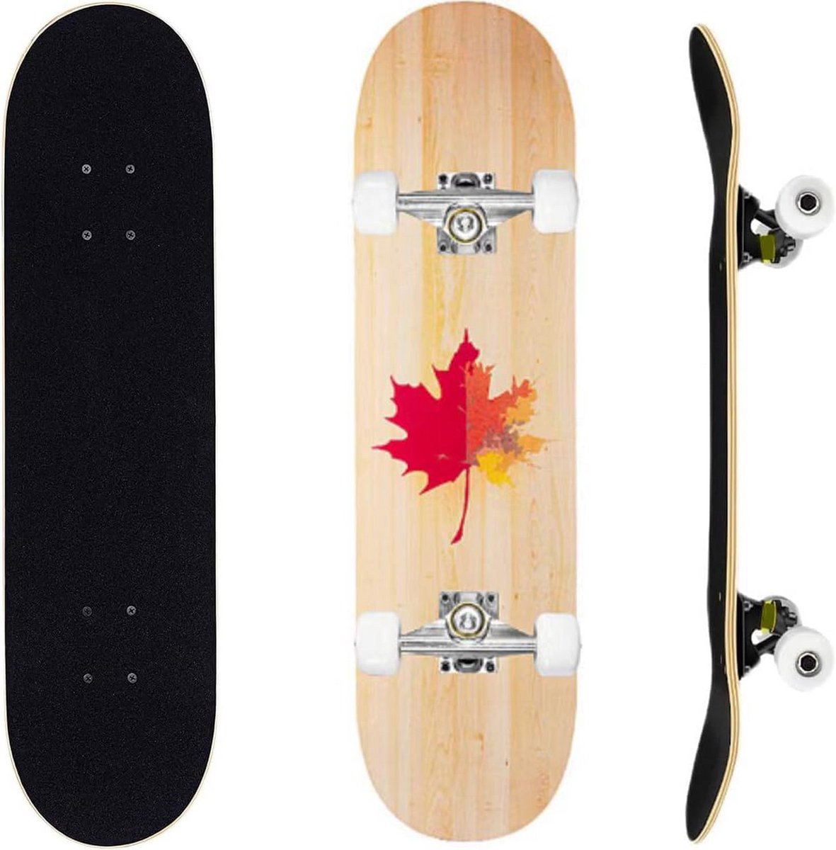 Compleet Skateboard 80x20 cm Beginners Model - Double Kick Concave Deck - 7 Lagen - Voor Jongens en Meisjes