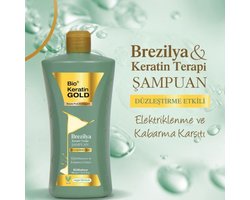 Bio Keratin Gold Brazilian Keratin Therapy Shampoo – 700 ml – Sulfaatvrij – Gladmakend Effect & Anti-Pluis – Vegan