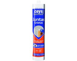 Flexibele voegkit grijs, overschilderbaar, voor muren, plafonds, kieren, scheuren en reparaties