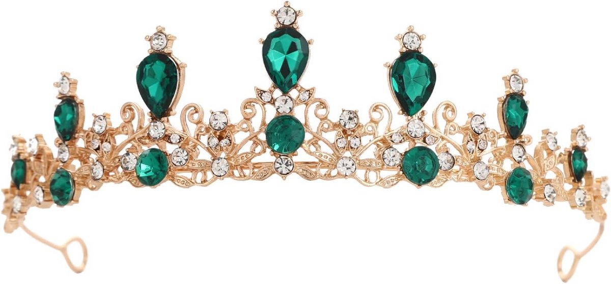 Luxe Kristallen Tiara Kroon voor Bruiloft en Feestelijke Gelegenheden