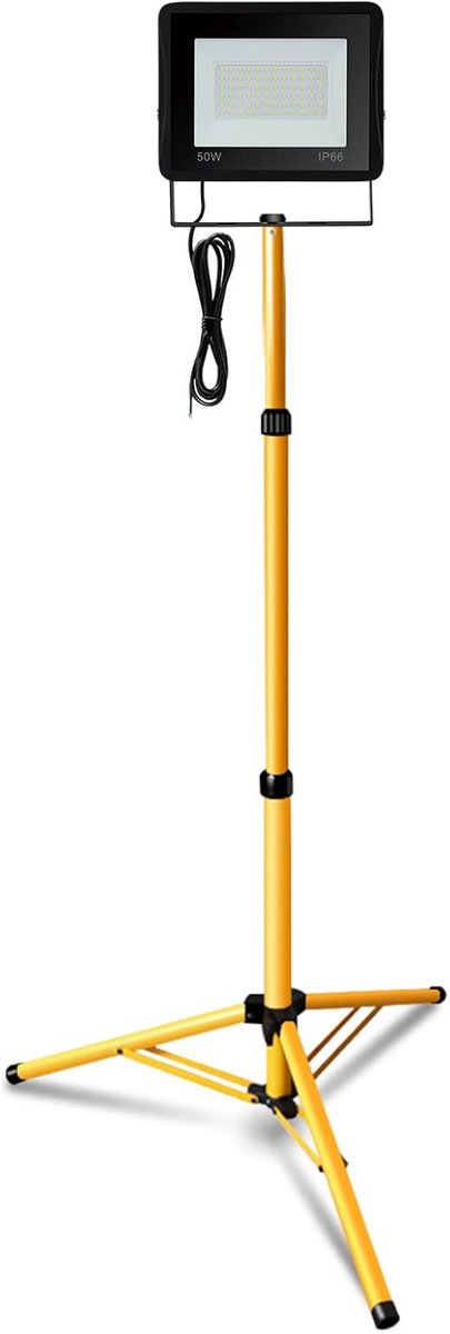 LED Bouwlamp met Verstelbaar Statief 50W Warmwit Werklamp IP66