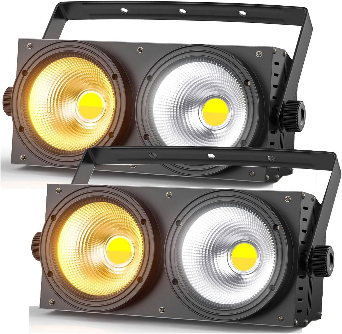 Set van 2 Professionele COB LED Par Spots - 200W Warm & Koud Wit Podiumverlichting DMX