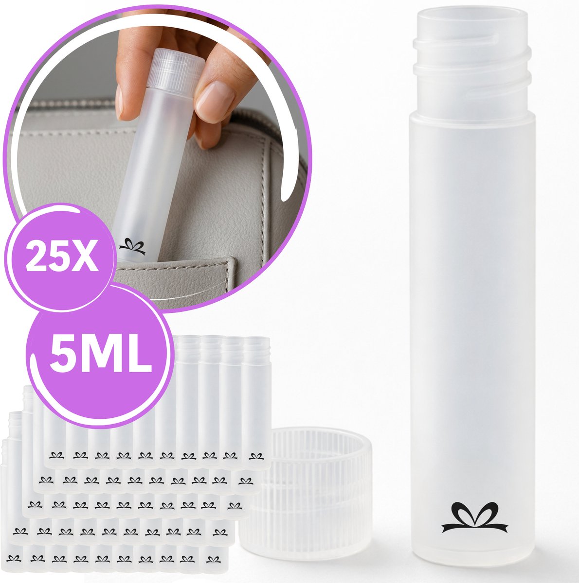 Reageerbuisjes 5 ml met Schroefdop 25x – Lekvrij, Waterdicht & Voedselveilig – Mini Bewaarbuisjes voor Vloeistoffen, Verf, Kralen & Supplementen – SafeSeal