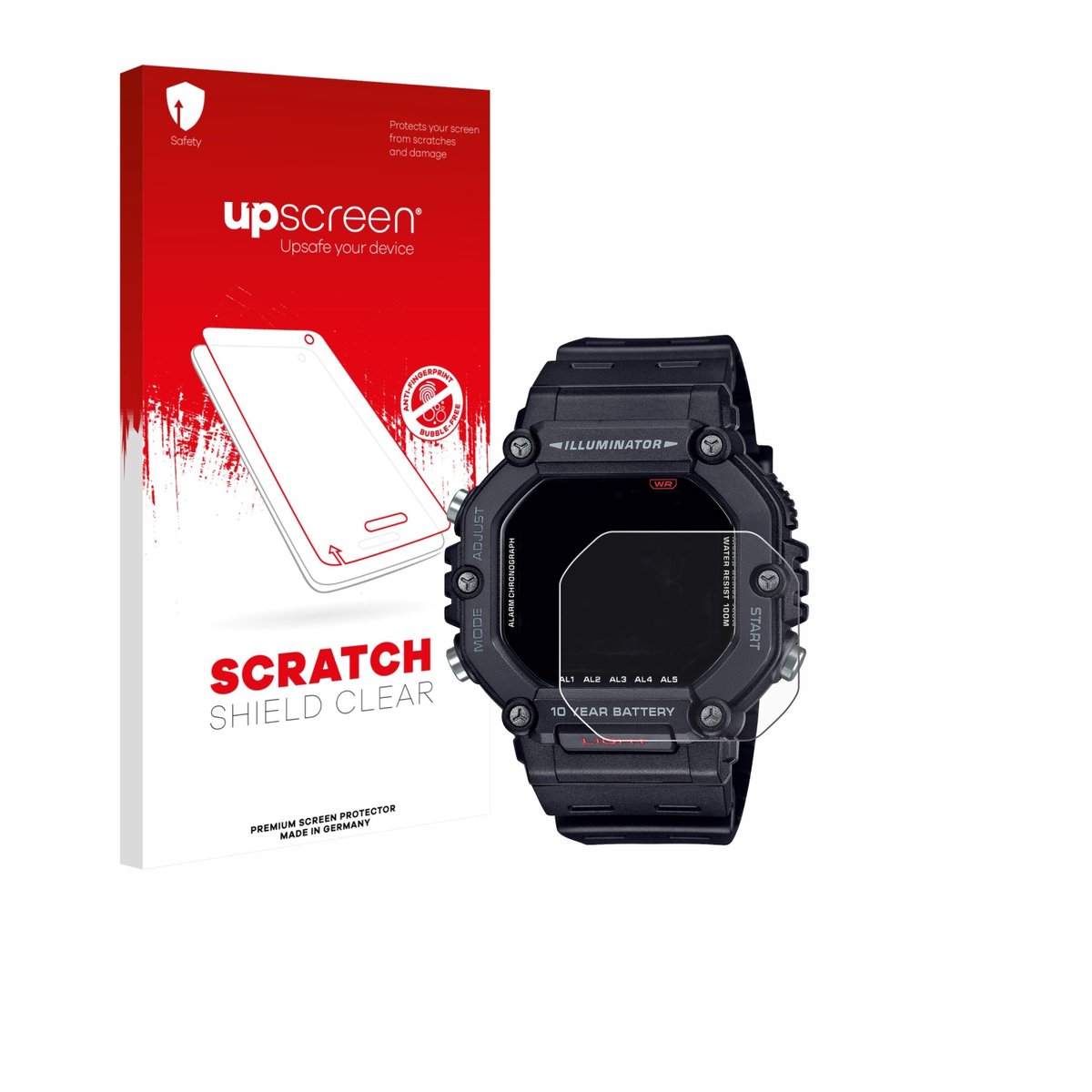upscreen - Screenprotector voor Casio AE-1600H - Folie Beschermfolie transparant