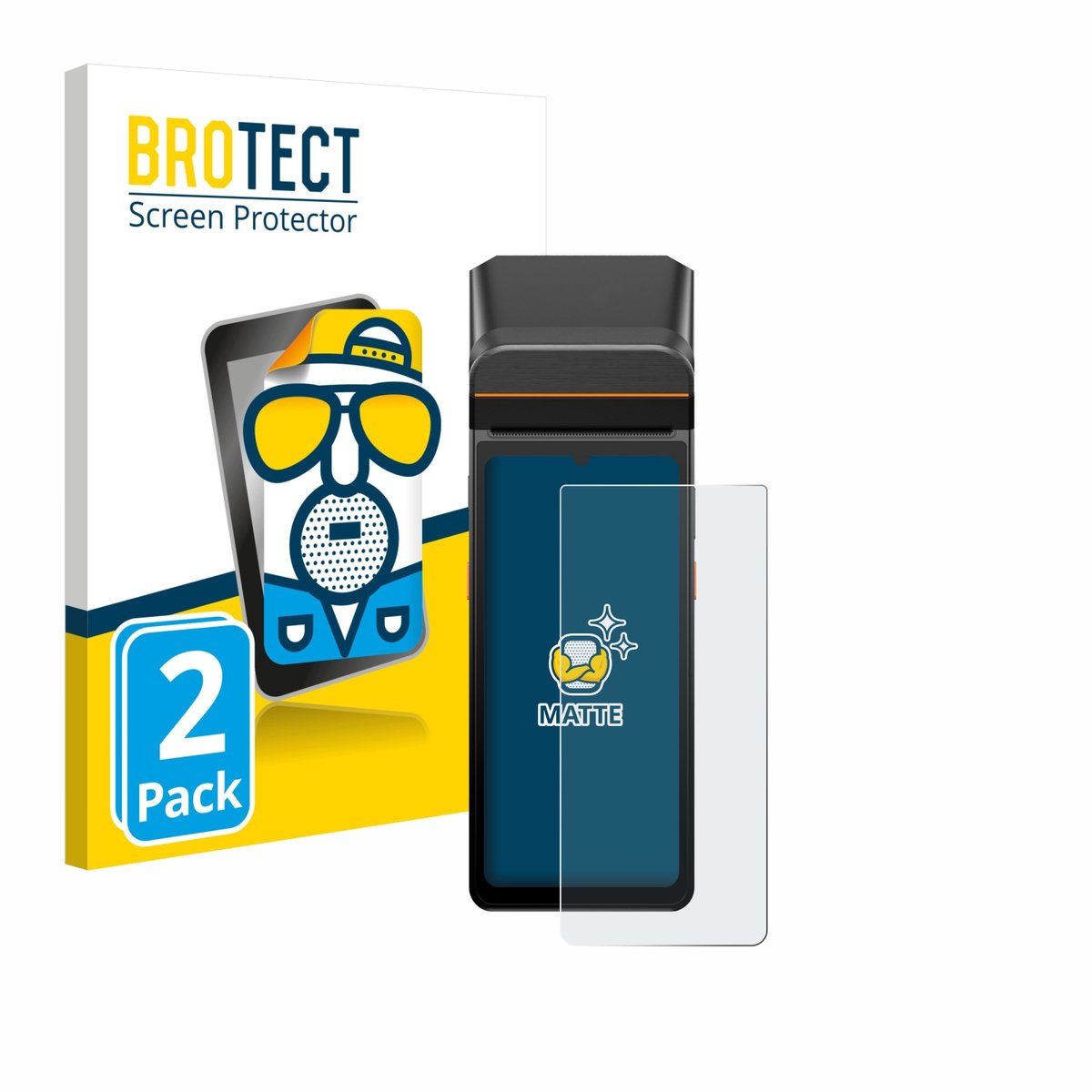 BROTECT - Screenprotector voor Sunmi V3 A13 - Folie Beschermfolie matte 2 Stuks