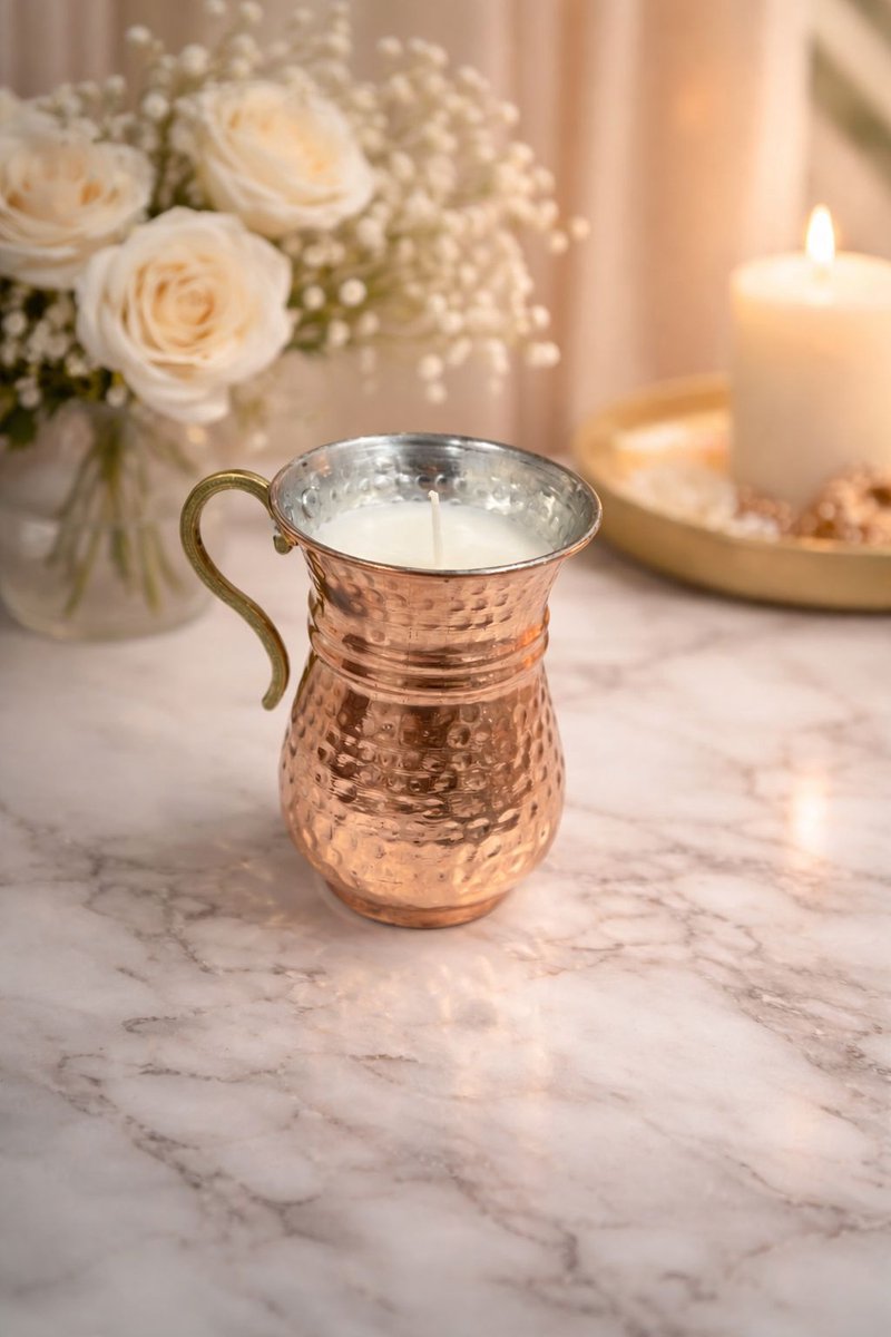 Lumen and Lux Candles Koperen Kaars in Beker – Luxe Sfeerverlichting – Oosterse Stijl