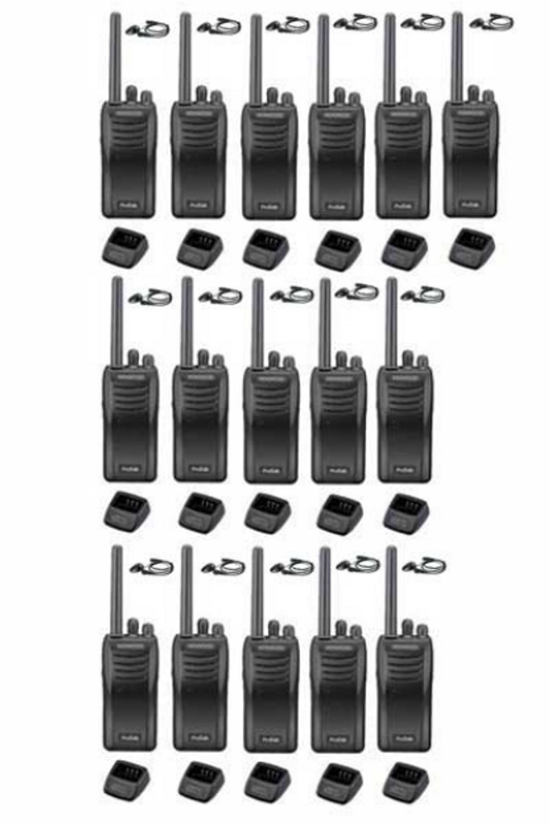 Set van 16 stuks Kenwood TK-3501 met D-shape oortje en tafelladers
