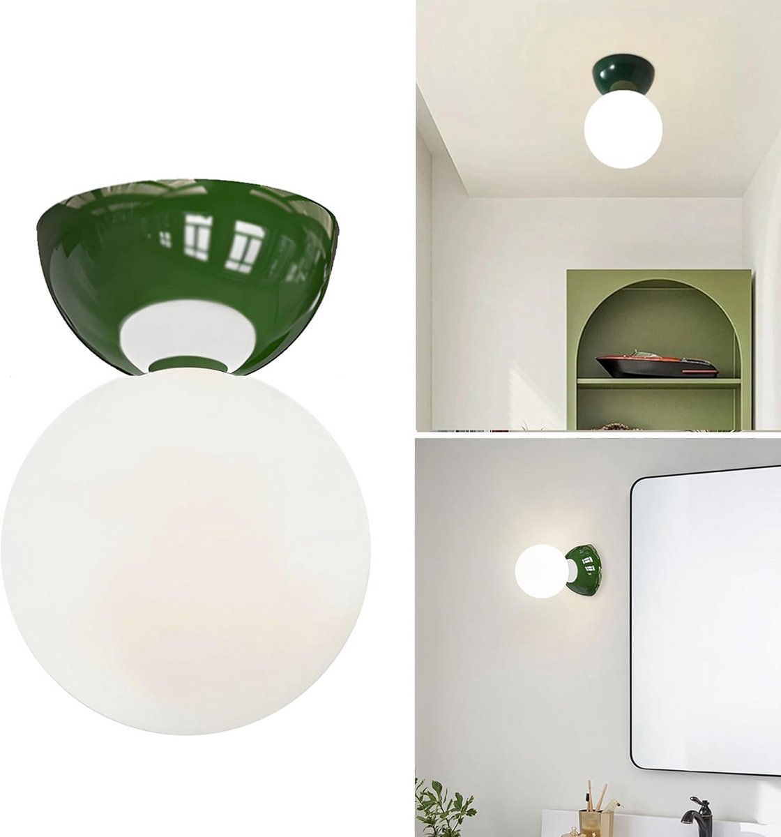 Moderne Plafondlamp of Wandlamp Scandinavisch Design - Metaal met Glazen Bol, G9 Fitting