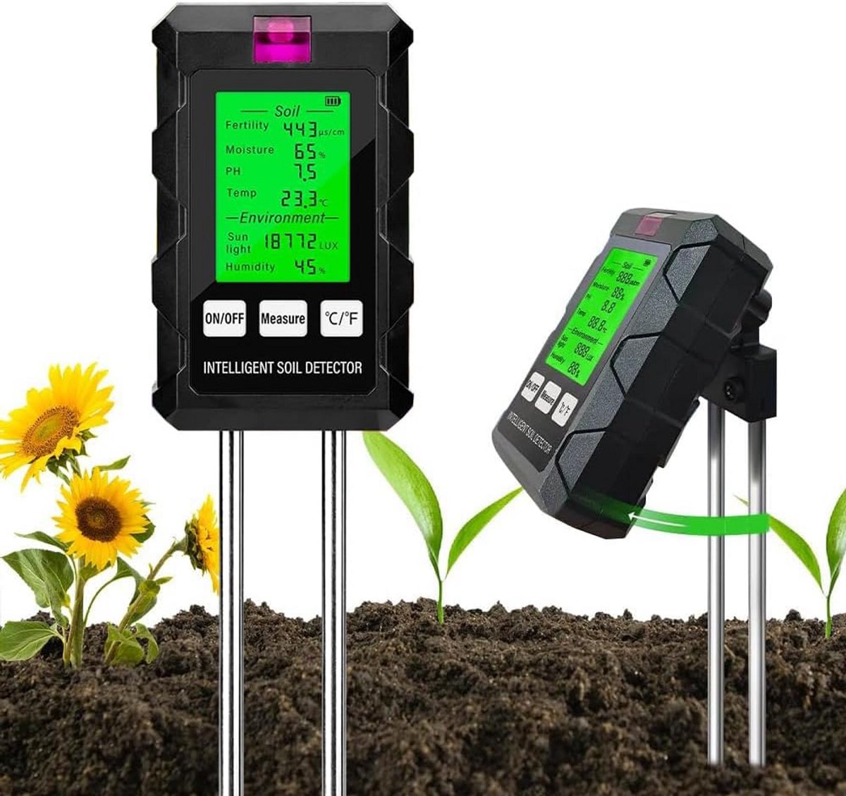 6-in-1 Bodemtester voor Tuin en Potplanten met HD-Display