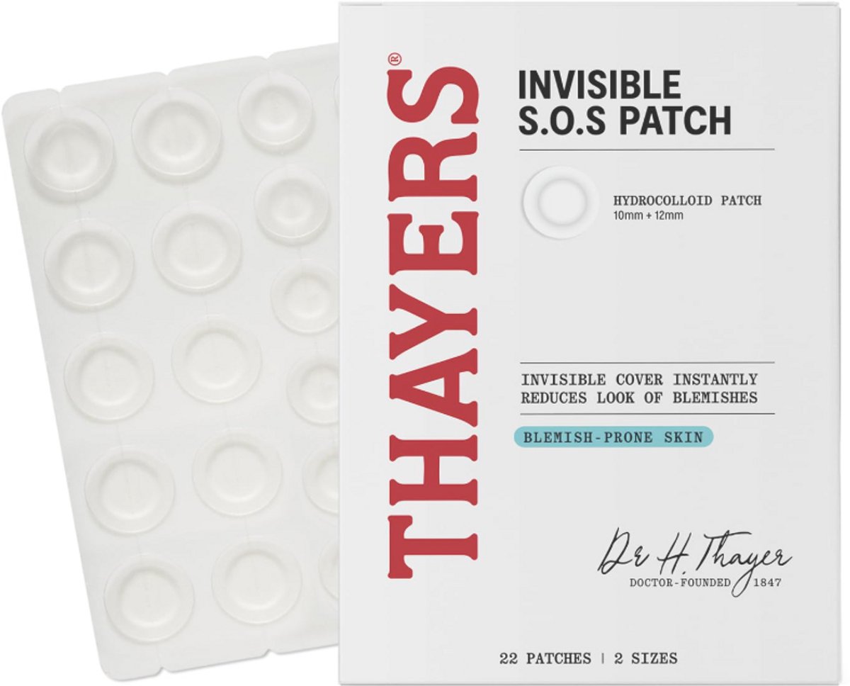 THAYERS - Acne Patches – Onzichtbare Hydrocolloid Pleister – 22 Stuks – Tegen Puistjes – Ultra-Dun & Effectief