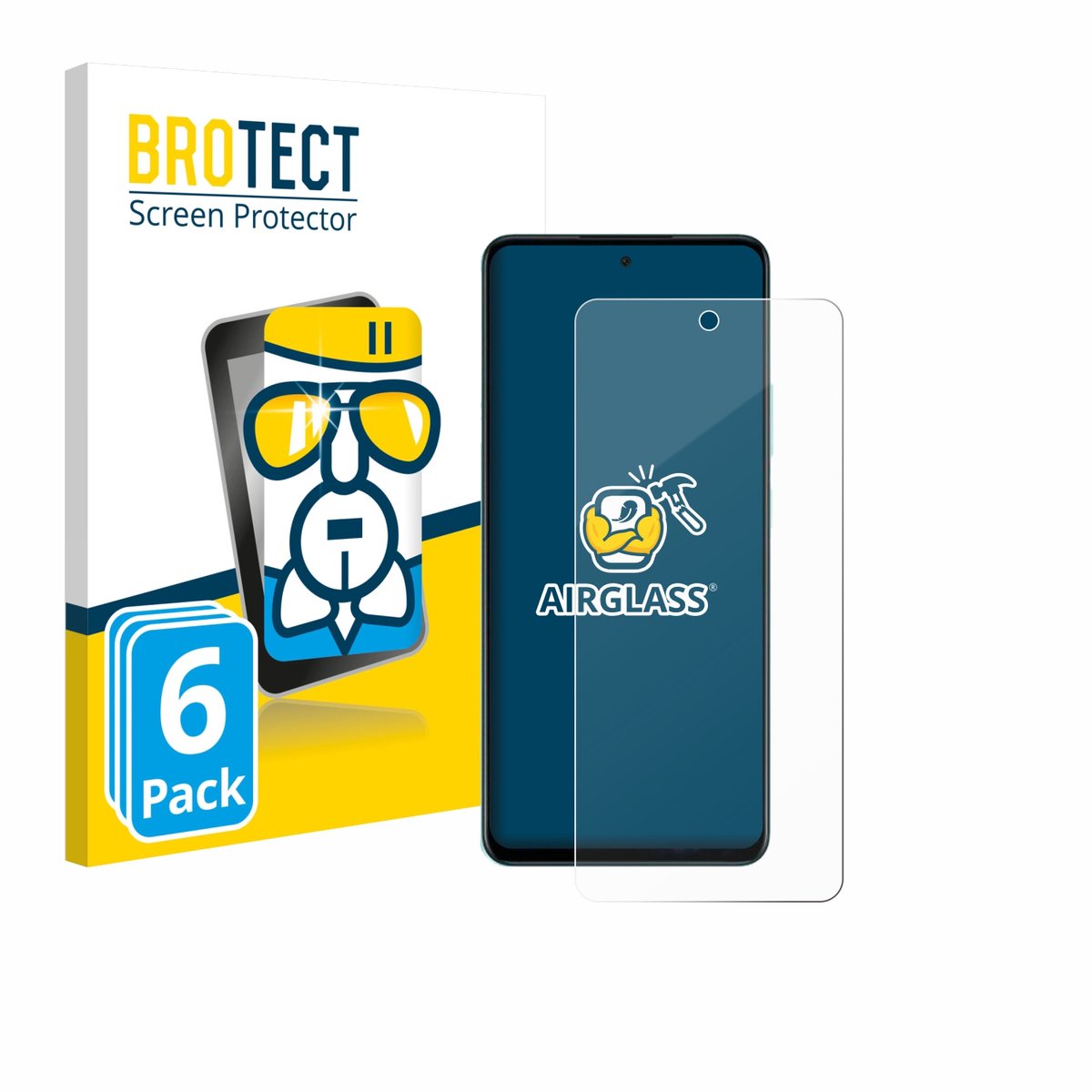 Screenprotector 6 Stuks voor Oppo A5 4G Beschermglas transparant