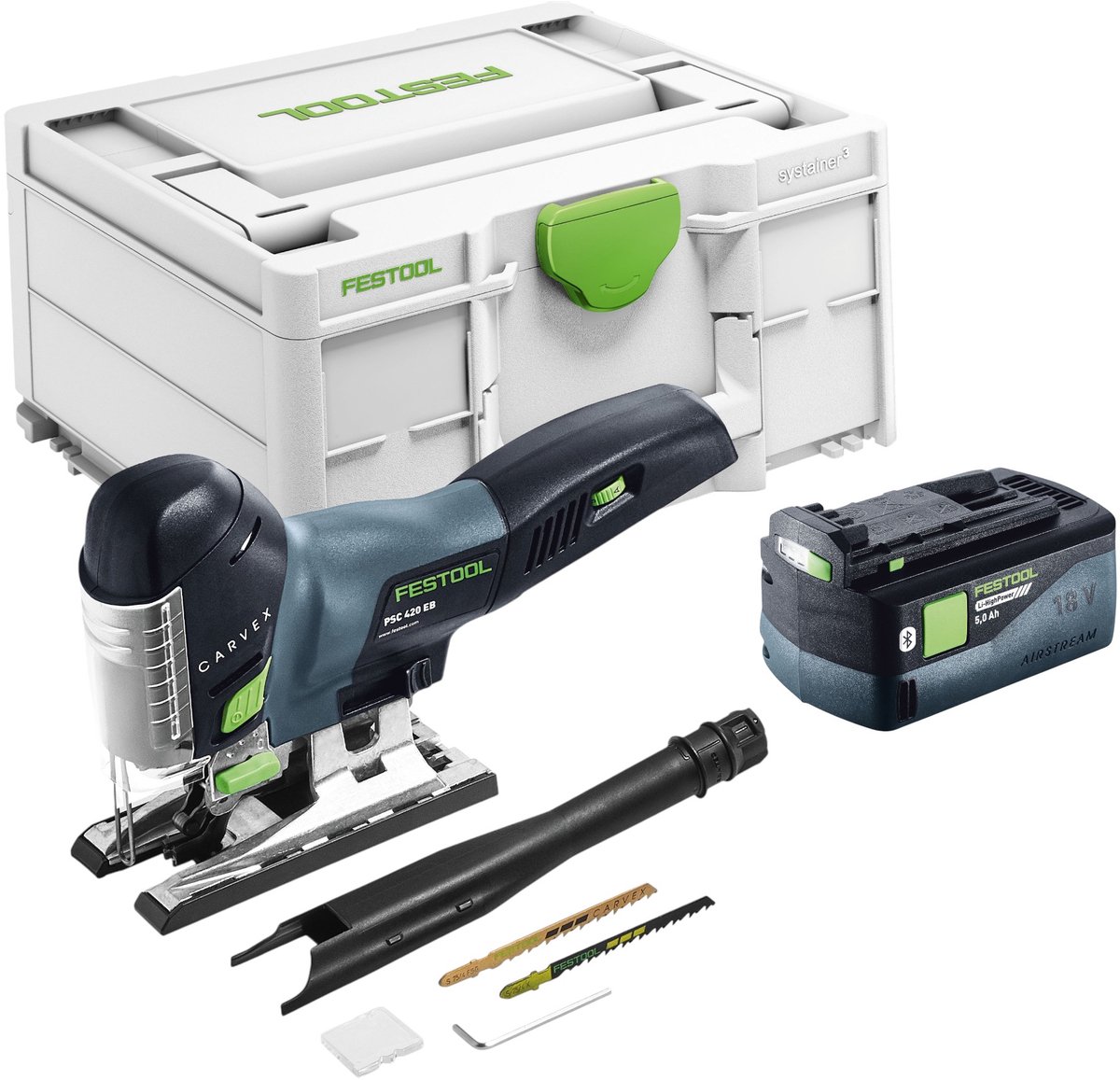 Festool PSC 420 EB-Basic accu pendelzaag 18 V 120 mm borstelloos + 1x accu 5,0 Ah + Systainer - zonder oplader