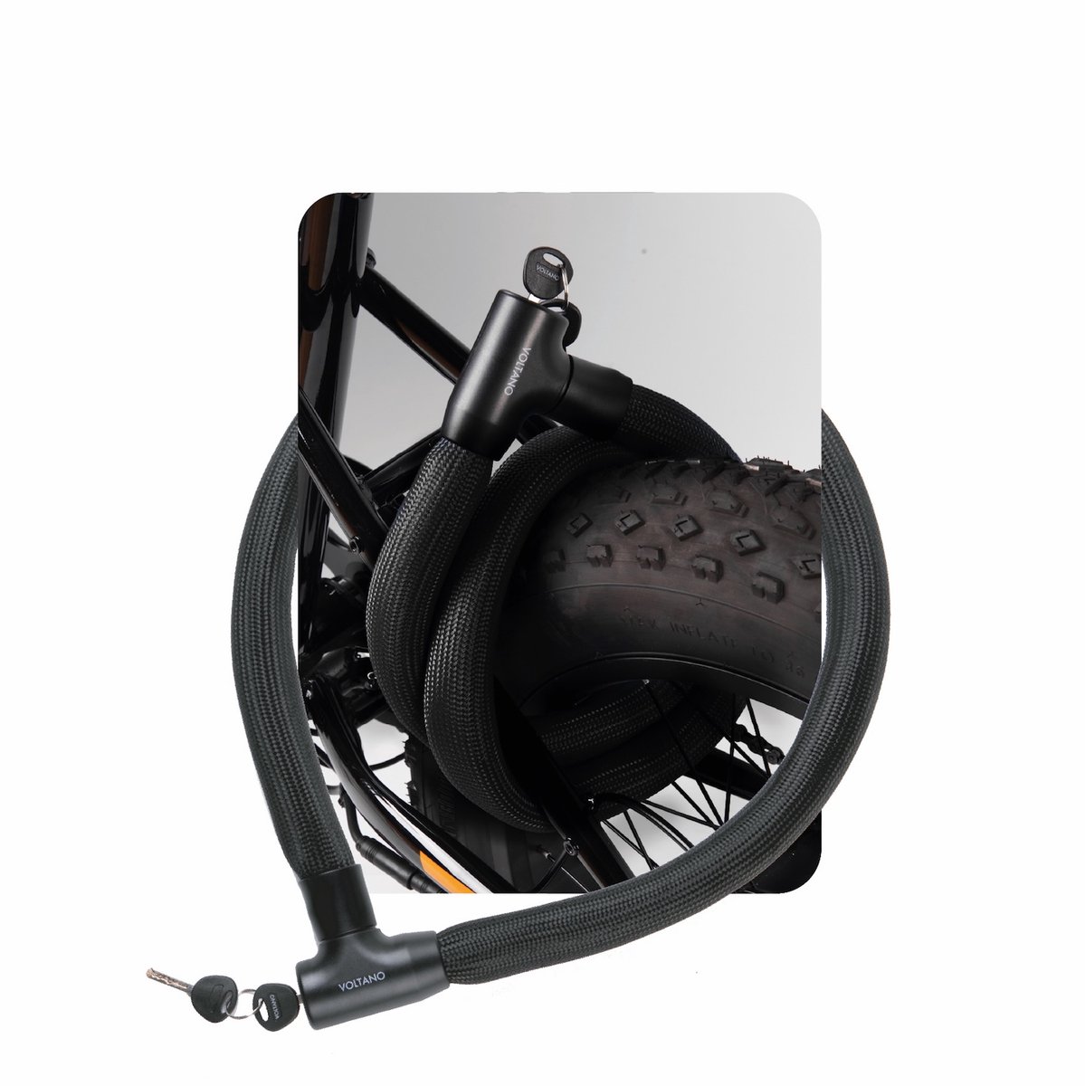 Voltano Flexilock Kettingslot - Zwart - 110 CM - Flexibel Kettingslot - Lichtgewicht en Vormvast
