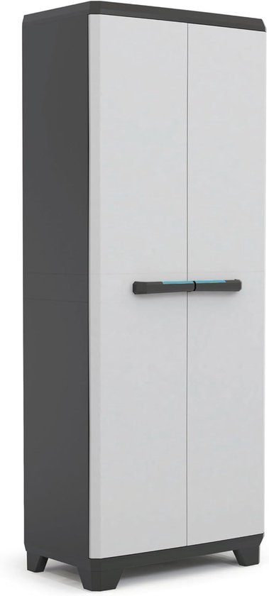SNJY® Tuinkast - Tuinkasten voor Buiten - Tuinkist - 458 Liter - 39D x 68B x 173H cm - Lichtgrijs/Zwart