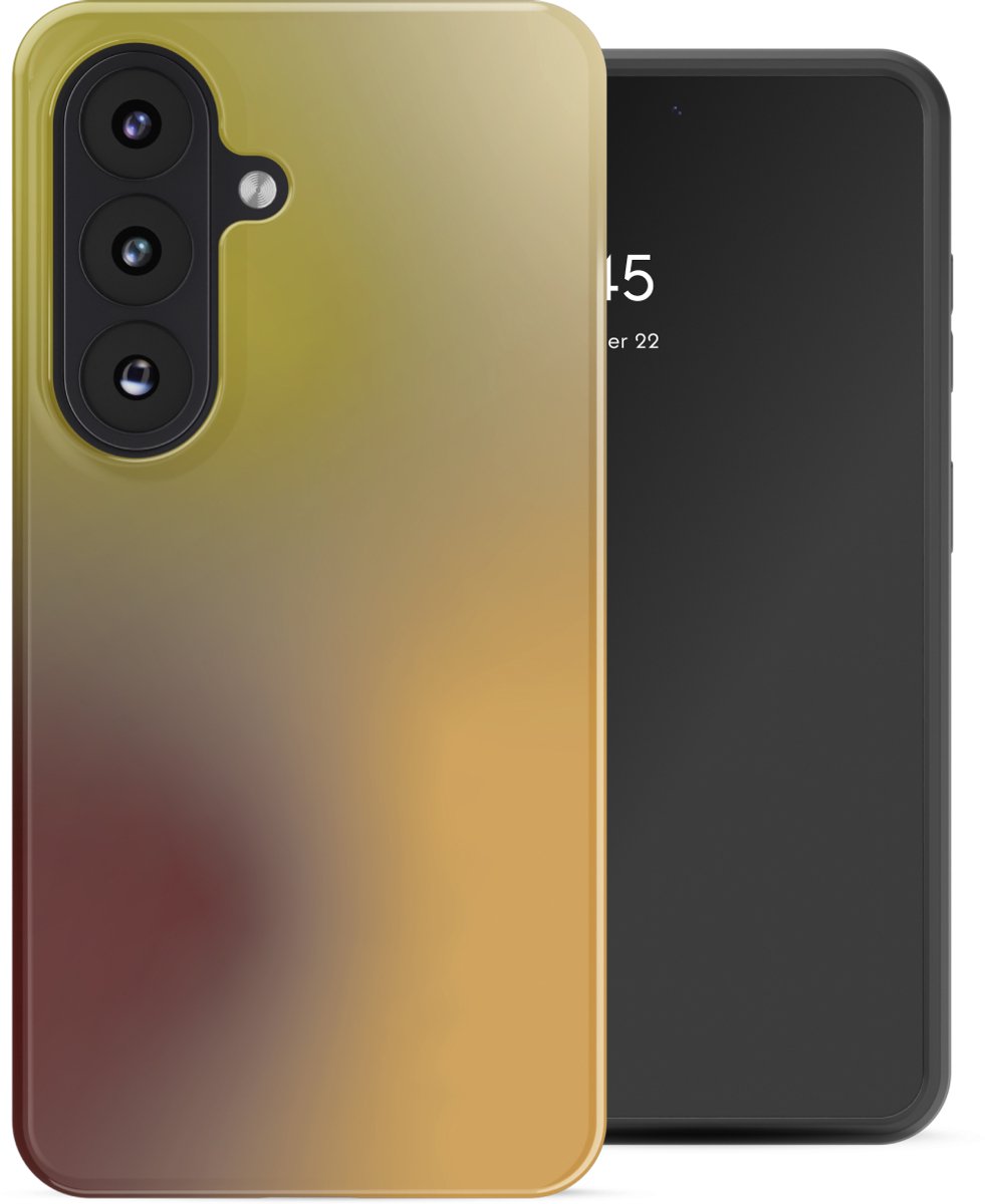 Selencia Hoesje - Geschikt voor Samsung Galaxy S26 - Backcover - Gradient Olive Dust