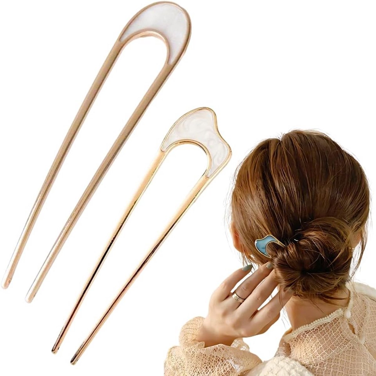 Franse haarspeld U-vormige haarclip vintage haarvorkspeld voor vrouwen