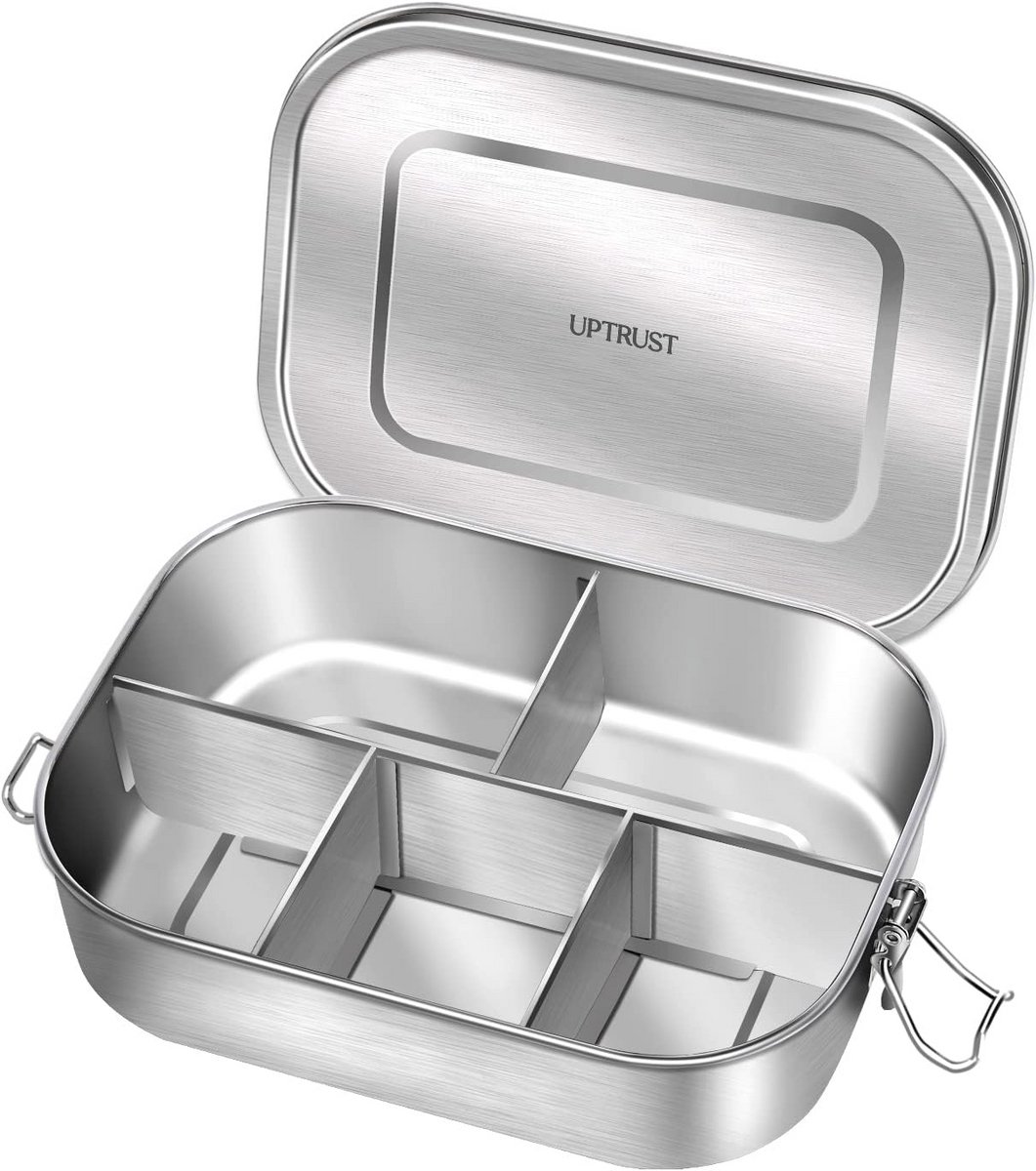 Bento Lunchbox Roestvrij Staal 5 Compartimenten 1400 ml