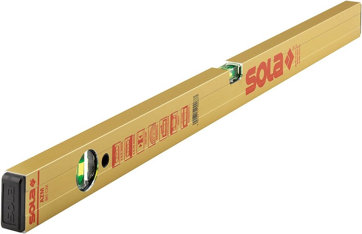 Aluminium waterpas 180 cm met 3 magneten en 3 bellen