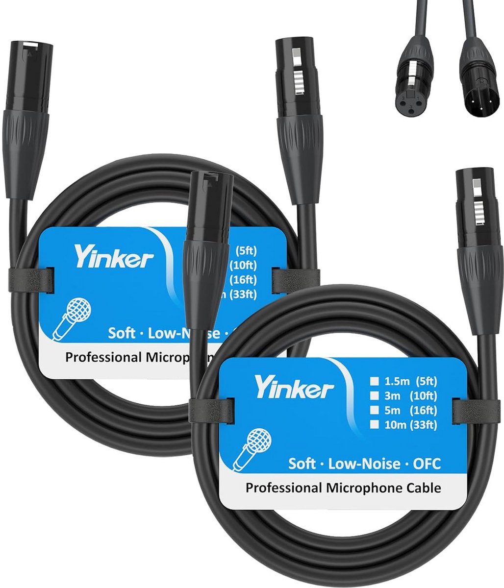XLR m naar v microfoonkabel - 1,5 m, 2-pack
