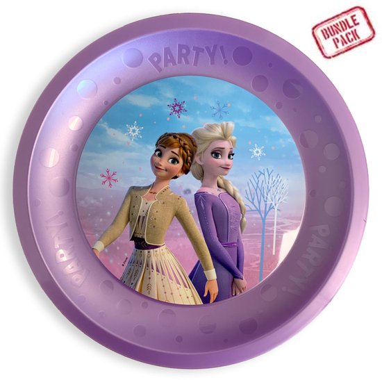 Disney Frozen - Borden set - 4 stuks - 21cm - herbruikbaar - Party - Anna - Elsa