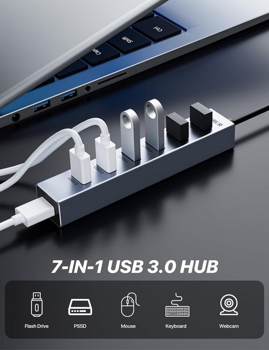 USB Hub met 7 Poorten voor Snelle Dataoverdracht — afbeelding 5
