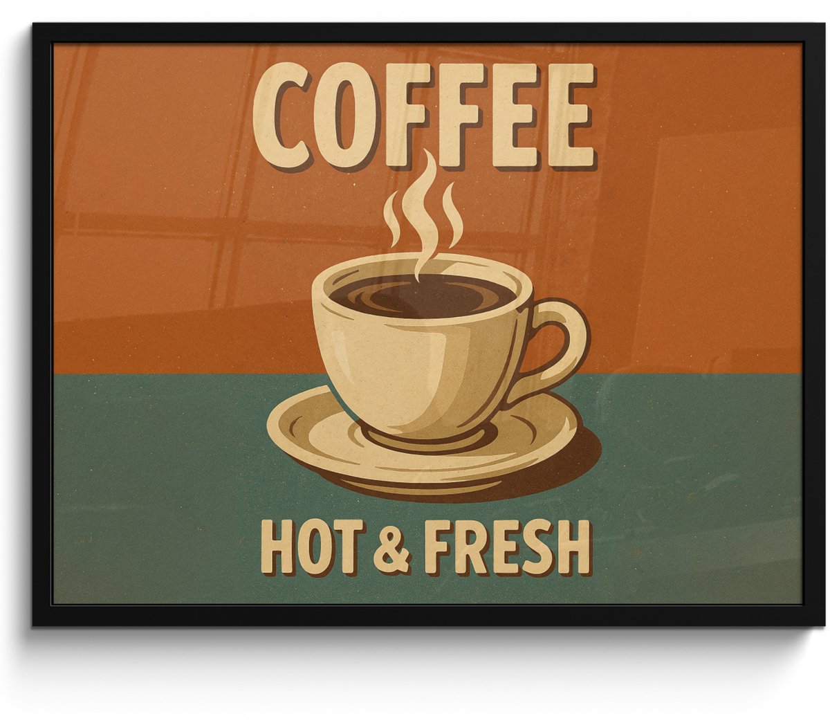FrameYourWall Poster in lijst - Fotolijst 70x50 cm - Posters - Koffie - Kop - Vintage - Quote - Posterlijst zwart - Decoratie - Wanddecoratie woonkamer - Muurdecoratie slaapkamer