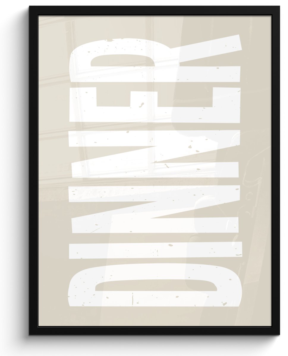 FrameYourWall Fotolijst inclusief poster - Posterlijst 50x70 cm - Posters - Vintage - Beige - Japandi - Wit - Foto in lijst - Keuken decoratie muur - Wanddecoratie accessoires - Muurdecoratie - Schilderijen