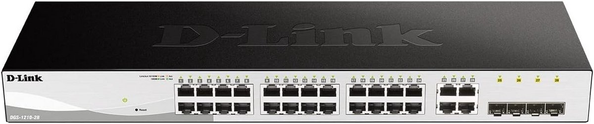 28-poorts Gigabit Smart Switch met 24 LAN poorten en 4 SFP Combo Poorten