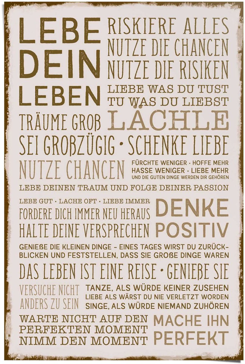 Poster Denke Positiv - 91,5 x 61 - Papier - REINDERS