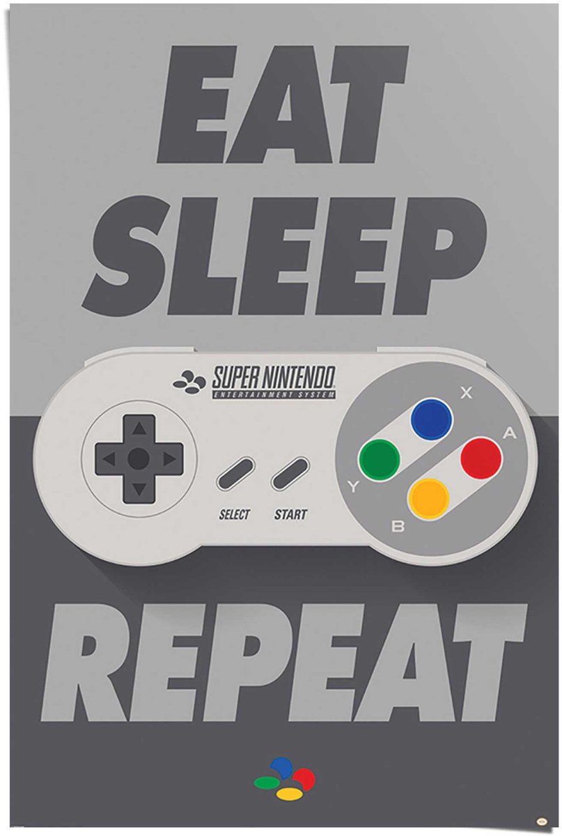 REINDERS Poster Nintendo - 91,5 x 61 - Papier - REINDERS zilver