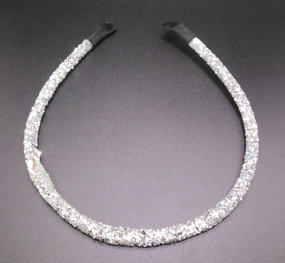 Diadeem zilver glitter dun