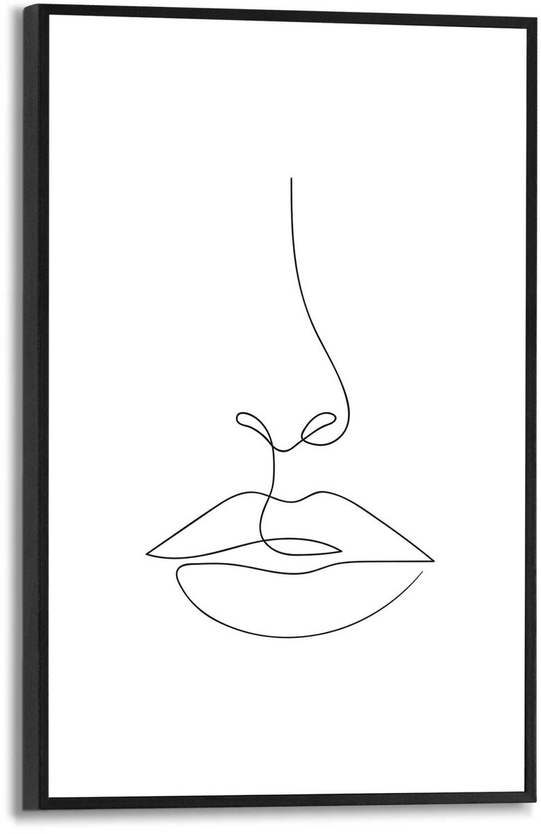 Schilderij Lippen - 30 x 20 - Hout - REINDERS