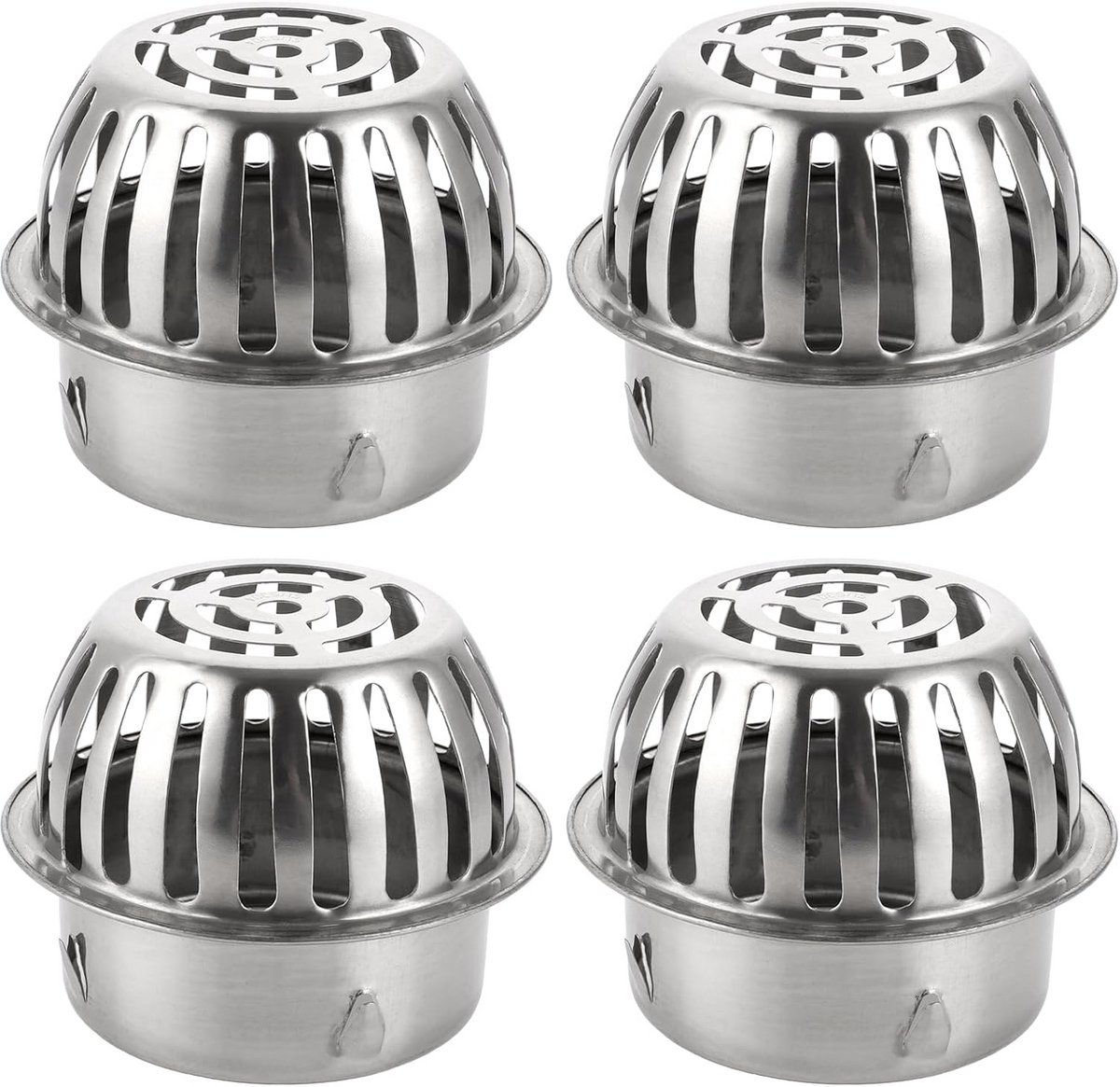 4x Roestvrijstalen Dakgootroosters 100mm Bladvanger voor Valpijpen