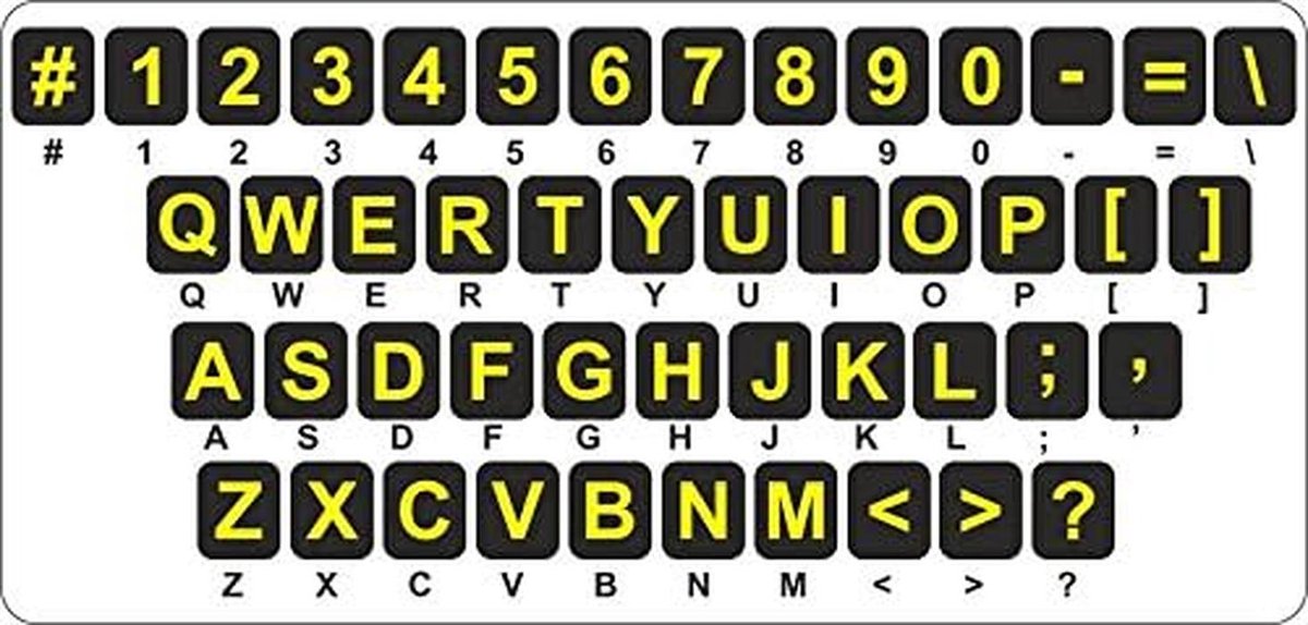 Grote letter toetsenbord stickers voor slechtzienden en ouderen