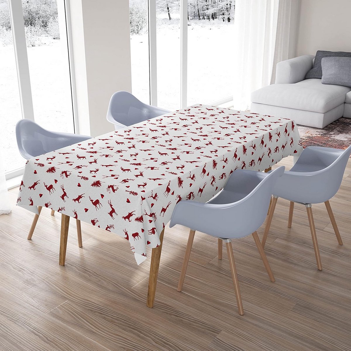 Rond Katoenen Tafelkleed Zee Koraal Design - 180 cm