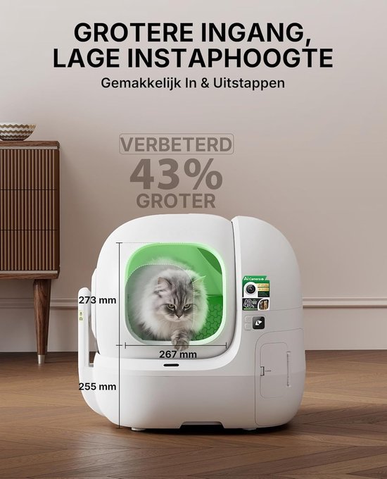 PAWBBY Kattenbak Vuilniszakken – 3 Rollen (30 Stuks) – 34x60,5 Cm – Trekkoord – Extreem Stevig (0,04cm) – Voor Zelfreinigende Kattenbakken – Milieuvriendelijk